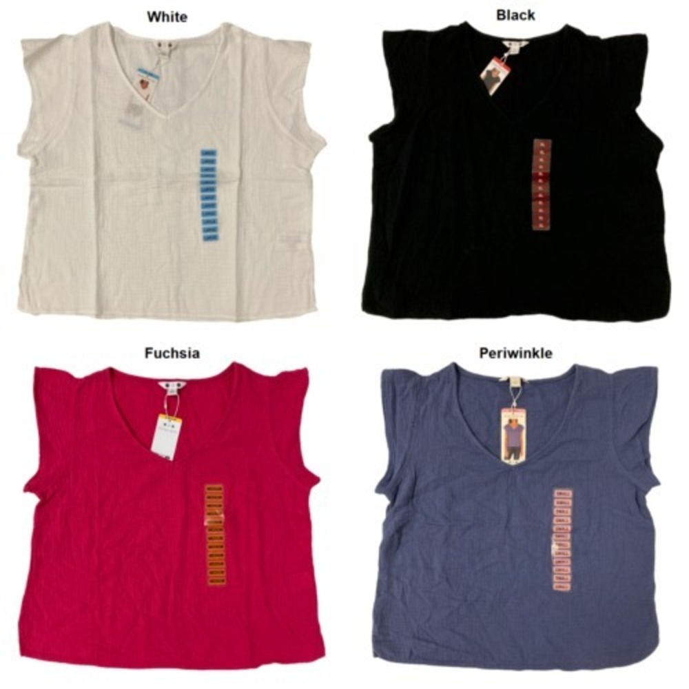 Three Dots Double Gauze Top‎ Fucshia Size XLarge